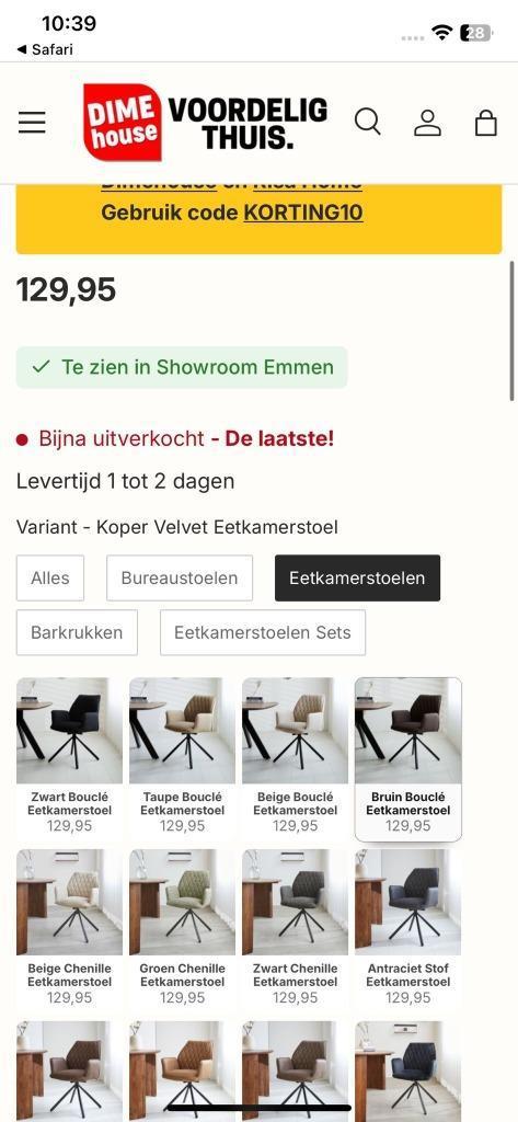 Eetkamerstoelen, Huis en Inrichting, Stoelen, Zo goed als nieuw, Drie, Stof, Bruin, Ophalen