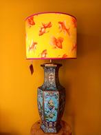 Grote cloissoné-vaaslamp, Ophalen of Verzenden, Nieuw, Stof, 50 tot 75 cm