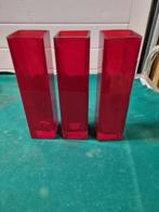 vaasjes rood vierkant rood drie stuks, Huis en Inrichting, Woonaccessoires | Vazen, Ophalen of Verzenden, 'T Olde Gre-j, Info@toldegrej.nl