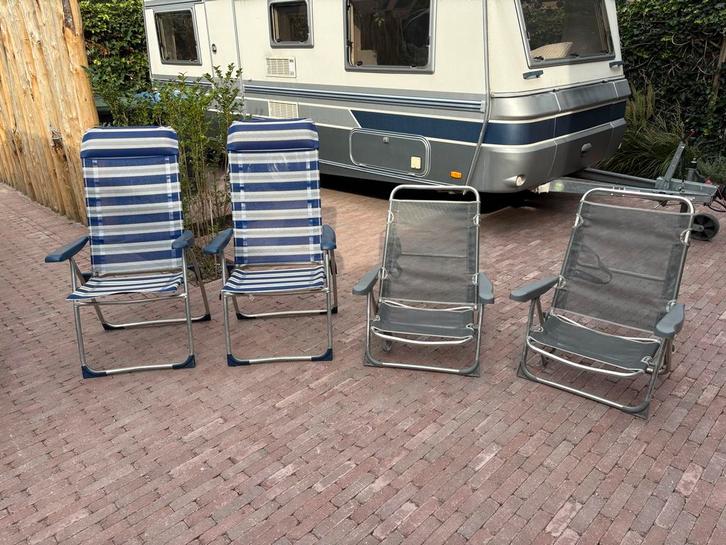 Set van 2 Campingstoelen - Inklapbaar, Caravans en Kamperen, Kampeermeubelen, Gebruikt, Campingstoel, Ophalen