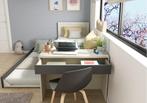 Shipley 1-persoonsbed met bureau en slaaplade - Antraciet/wi, Kinderen en Baby's, Kinderkamer | Bedden