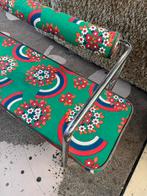 Retro vintage Bank met Bloemenprint, Ophalen, Gebruikt, Minder dan 75 cm, Tweepersoons
