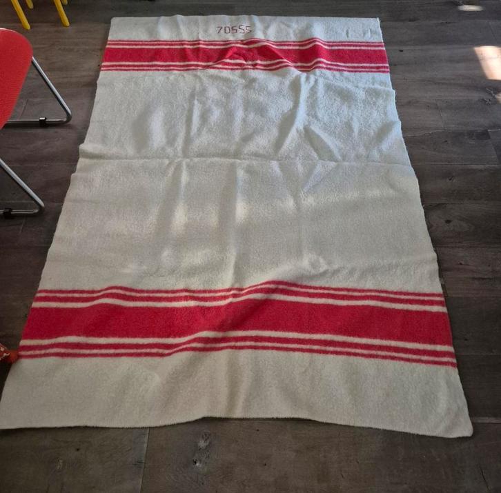Vintage Aabe wollen Marine deken - 150x210 cm, Antiek en Kunst, Antiek | Kleden en Textiel, Ophalen of Verzenden