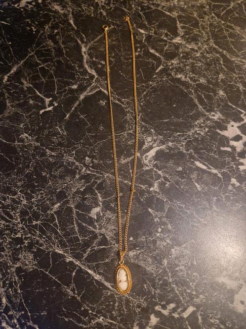 18k gouden Zeeuws camee antieke ketting met hanger, Sieraden, Tassen en Uiterlijk, Kettingen, Zo goed als nieuw, Goud, Goud, Met hanger