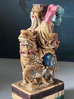 Chinese Scholar rijdend op het mytisch fabelwezen Qilin., Ophalen of Verzenden