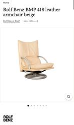 ROLF BENZ Torino fauteuil kwalitatieve leren stoel, Ophalen, Gebruikt, Minder dan 75 cm, Leer