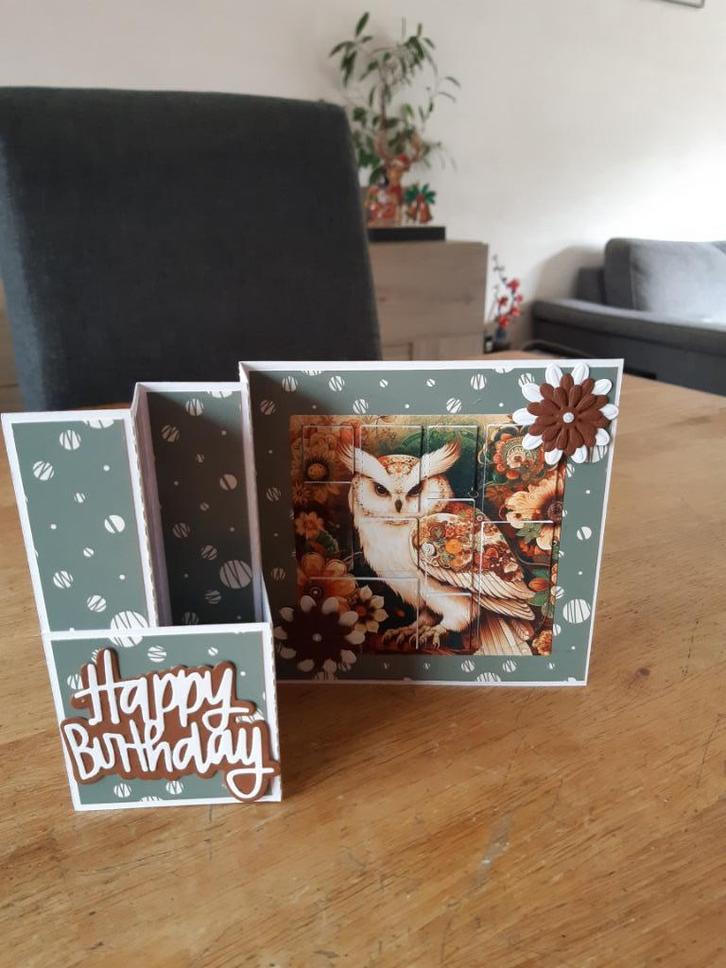 Diepte-Happy Birthday(886), Hobby en Vrije tijd, Kaarten | Zelfgemaakt, Nieuw, Overige thema's, Ophalen of Verzenden