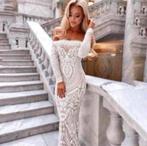 Luxe trouwjurk met mouwen €399 34 36 38 40 42, Ophalen, Nieuw, Wit, Trouwjurk