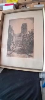 A.W. Van Munster. Ets Lange Torenstraat Rotterdam., Antiek en Kunst, Kunst | Etsen en Gravures, Ophalen of Verzenden