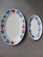 Twee serveerschalen boerenbont, Ophalen of Verzenden, Aardewerk, Boerenbont, Schaal of Schalen