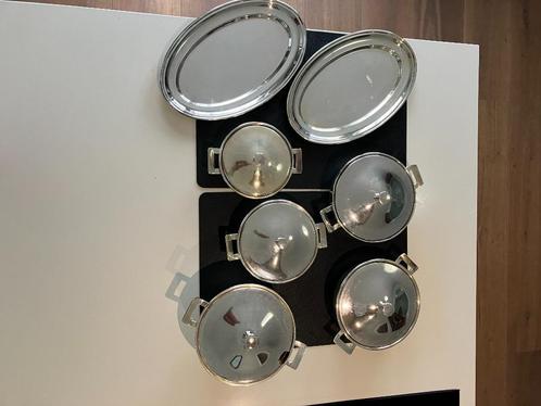 pannenset verzilverd sola 100, Huis en Inrichting, Keuken | Potten en Pannen, Gebruikt, Pannenset, Overige materialen, Ophalen of Verzenden