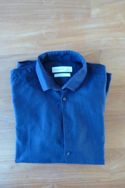 Overhemd/shirt, Primark, slim fit, donkerblauw,maat 16”/41cm, Kleding | Heren, Overhemden, Zo goed als nieuw, Halswijdte 41/42 (L)