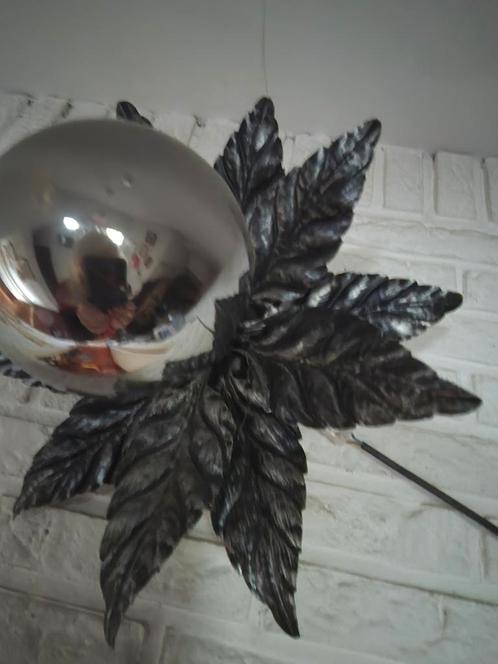 Vintage plafonnière bloem zwart zilver antraciet goud metaal, Huis en Inrichting, Lampen | Plafondlampen, Zo goed als nieuw, Metaal