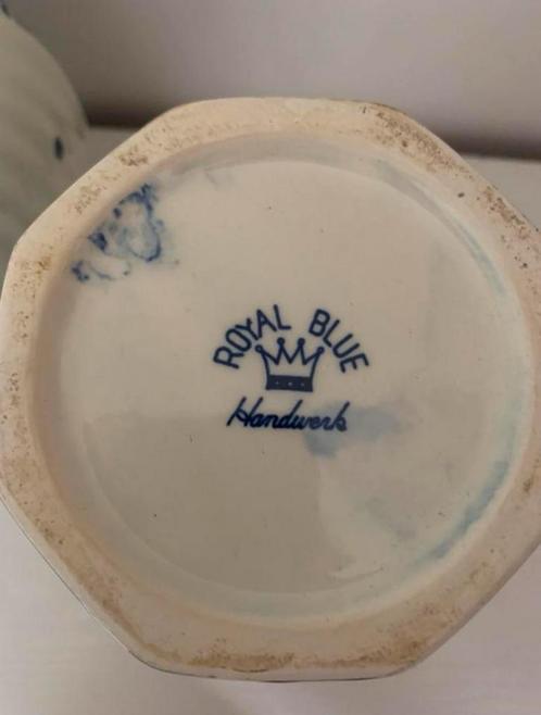 Delfts Blauw Vazen en Dekselpot - Royal Blue Handwerk setje., Antiek en Kunst, Antiek | Vazen, Ophalen