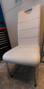 witte eetkamerstoel nepleder, Huis en Inrichting, Stoelen, Ophalen, Zo goed als nieuw, Wit, Eén