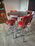 Barkrukken & tafel Bel Air, Huis en Inrichting, Barkrukken, 4 krukken, Ophalen of Verzenden, Zo goed als nieuw, 60 tot 90 cm