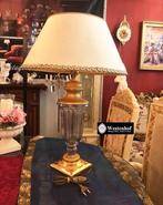 Grote tafellamp brocante Murano glazen lampvoet met goud, Huis en Inrichting, Lampen | Tafellampen, Ophalen of Verzenden, Zo goed als nieuw