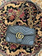 zwarte leren tas met goud, Verzamelen, Ophalen of Verzenden, Zo goed als nieuw