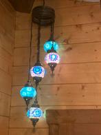 Oosterse Mozaïek Lamp - Blauw Glas, Huis en Inrichting, Lampen | Hanglampen, Ophalen, Zo goed als nieuw, Glas, 75 cm of meer