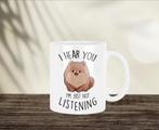 Pomeranian mok “I’m just not listening”, Ophalen of Verzenden, Nieuw, Overige stijlen, Kop(pen) en/of Schotel(s)