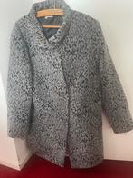 Grijze wollen merk  jas met luipaardprint - Maat 44, Ophalen of Verzenden, Zo goed als nieuw, Maat 42/44 (L), Grijs