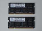 2 x 1 Gb Nanya PC2-5300S-555-12-F1.1GB.2RX8.667, Ophalen of Verzenden, DDR2, Laptop, Gebruikt