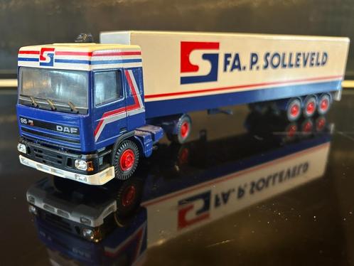 Lion Daf 95 Spacecab firma Solleveld, Hobby en Vrije tijd, Modelauto's | 1:50, Zo goed als nieuw, Bus of Vrachtwagen, Lion Toys