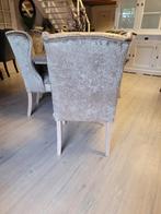 *VOORRAAD* 6 Landelijke Eetkamerstoelen Daisy Croco Goud (1), Nieuw, Ophalen of Verzenden, Vijf, Zes of meer stoelen, Landelijke eetkamerstoelen wingchair stof croco goud