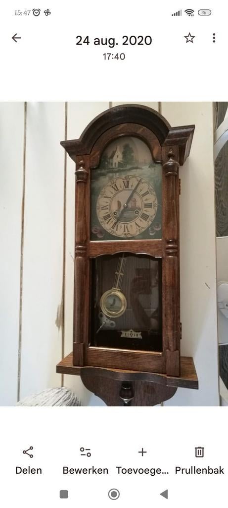 Antieke Wandklok met Slinger, Antiek en Kunst, Antiek | Klokken, Ophalen