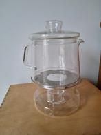 Douwe Egberts glazen theepot met theelichthouder, Huis en Inrichting, Keuken | Keukenbenodigdheden, Ophalen of Verzenden, Gebruikt