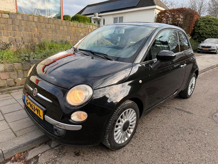 Fiat 500 1.2 C 2009 Zwart, Auto's, Fiat, Particulier, Te koop, Airconditioning, Bluetooth, Centrale vergrendeling, Lichtmetalen velgen