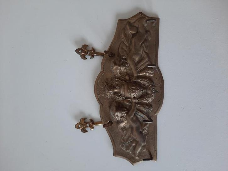 Koperen Sleutelrekje met Ornamenten, Huis en Inrichting, Woonaccessoires | Kapstokken, Gebruikt, Wandkapstok, Minder dan 100 cm