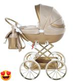 Poppenwagen Leer/goud, Kinderen en Baby's, Speelgoed | Poppen, Ophalen, Zo goed als nieuw, Babypop
