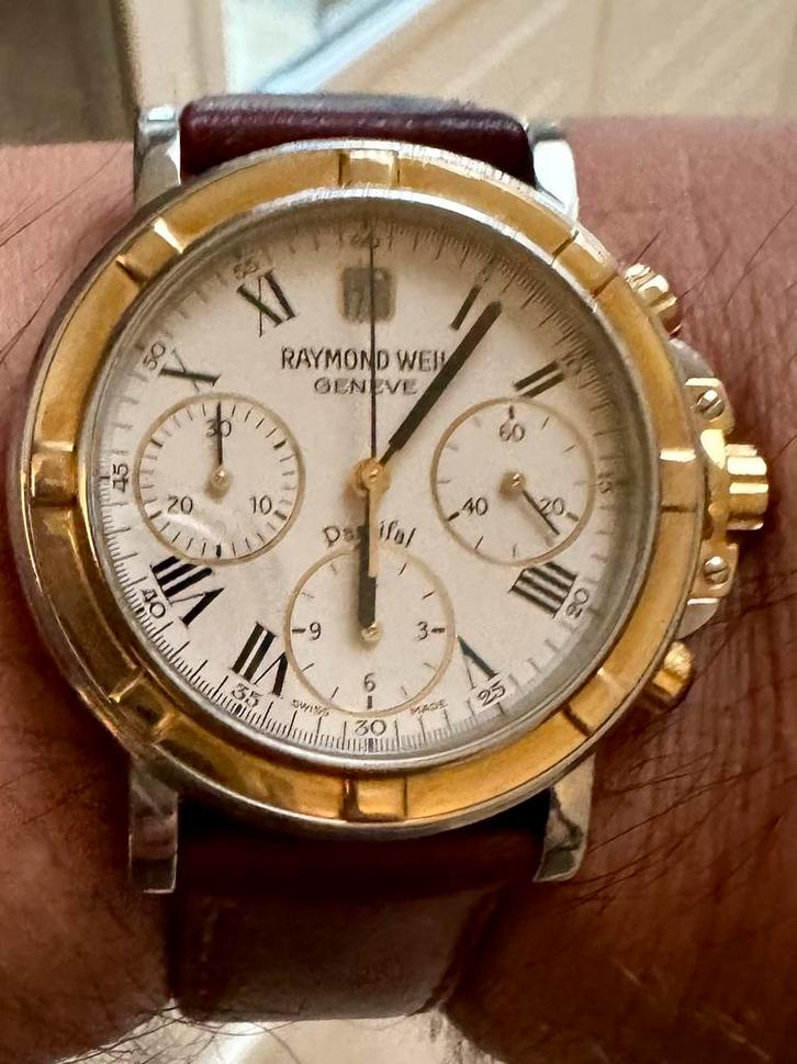 Raymond Weil Parsifal automaat 18 krt goud. Box en papieren, Sieraden, Tassen en Uiterlijk, Horloges | Heren, Zo goed als nieuw
