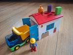 123 playmobil strandhuis/garage met vrachtauto. Vormenstoof., Ophalen of Verzenden, Zo goed als nieuw