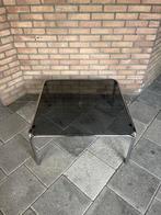 Vintage Bauhaus Salontafel Rookglas Jaren 70 Space Age, Huis en Inrichting, Ophalen, Gebruikt, Vierkant, 50 tot 100 cm