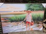 Schilderij Olieverf/Canvas/Baklijst "De Jonge Visser" Gesign, Ophalen of Verzenden