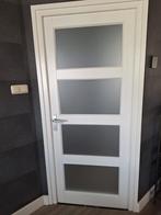 Deur met melkglas zonder kozijn, Doe-het-zelf en Verbouw, Deuren en Horren, Ophalen, Binnendeur, 200 tot 215 cm, Glas