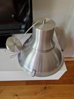 plafondlamp inox (industrieel), Huis en Inrichting, Lampen | Plafondlampen, Ophalen, Zo goed als nieuw, Glas, Industrieel