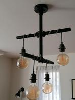 3 lampen van steigerbuis zwart. 4 lichtpunten., Huis en Inrichting, Ophalen, Zo goed als nieuw, Metaal