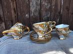Italiaans servies Handgeschilderd aparte vorm en goud Miekje, Ophalen of Verzenden