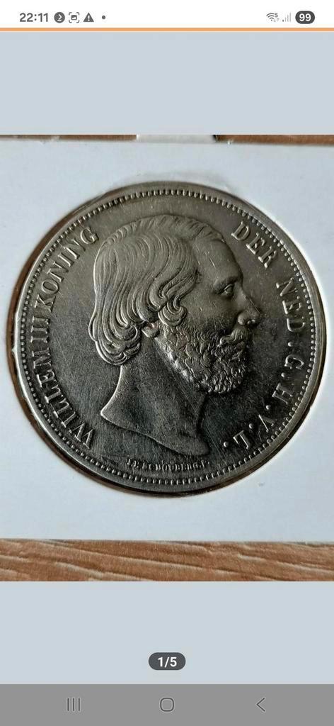 2 1/2 Gulden (Rijksdaalder) 1861. Onbekende variant?, Postzegels en Munten, Munten | Nederland, Losse munt, 2½ gulden, Koning Willem III