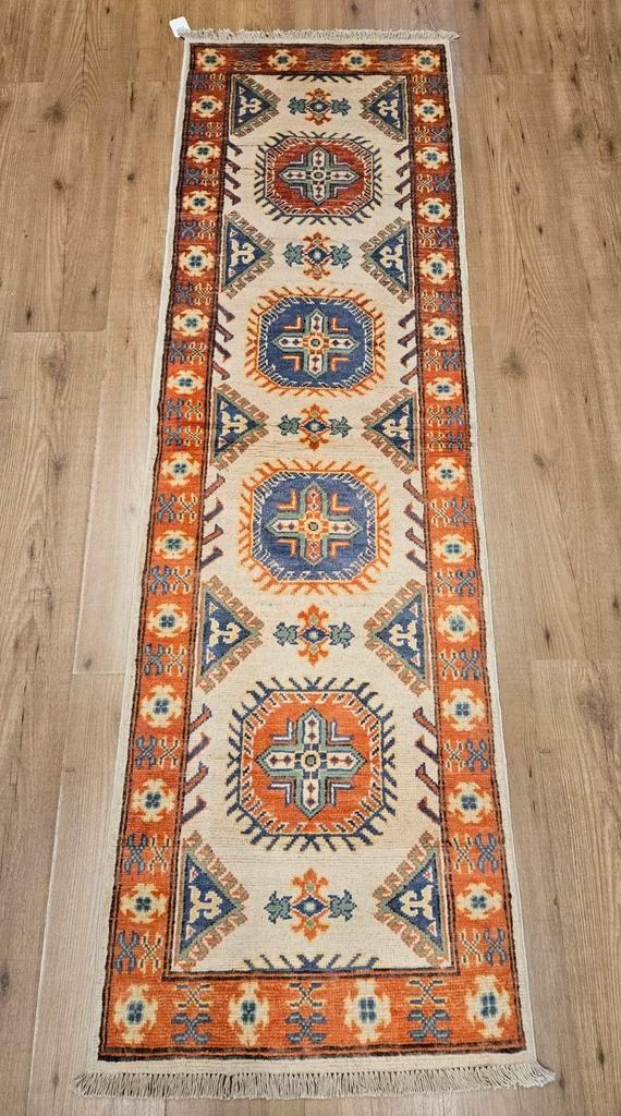 Handgeknoopt oosters tapijt loper kazak 209x64, Huis en Inrichting, Stoffering | Tapijten en Kleden, Nieuw, 50 tot 100 cm, 200 cm of meer