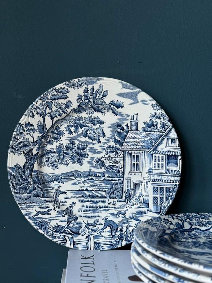 Luneville Hare & Hounds set van 6 dinerborden, Huis en Inrichting, Keuken | Servies, Zo goed als nieuw, Bord(en), Overige stijlen