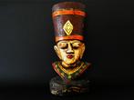 Een houtgesneden Egyptisch borstbeeld van een Farao, Antiek en Kunst, Ophalen of Verzenden