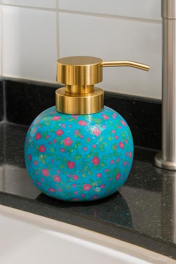 Zeepdispensers. Decoupage. Bloemmotief. Handmade beschikbaar voor biedingen