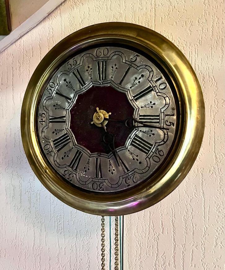 Prachtige Luikse Klok - tinnen cijferring - geheel origineel, Antiek en Kunst, Antiek | Klokken, Ophalen of Verzenden