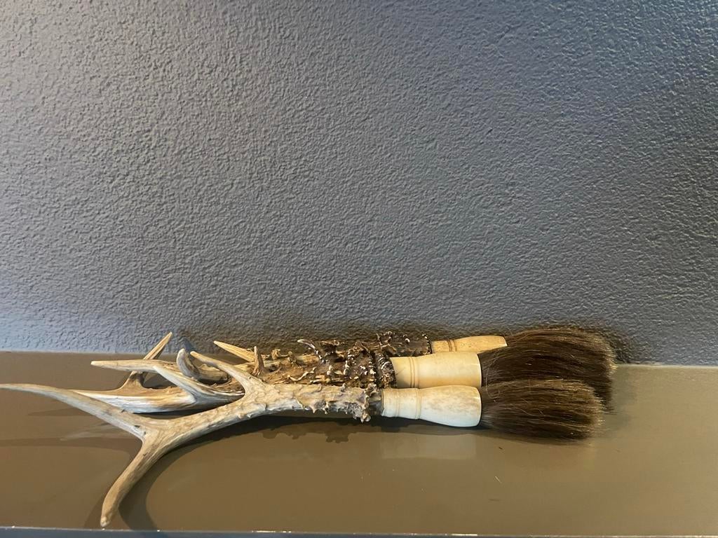 Kaligrafeer kwasten met gewei van been, Ophalen of Verzenden