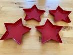 4 rode Vintage Ikea Kerst ster kandelaars voor dikke kaarsen, Ophalen of Verzenden, Zo goed als nieuw