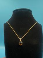 14 karaat gouden hanger met natuursteen, Overige voorstellingen, Ophalen of Verzenden, Zo goed als nieuw, Met edelsteen